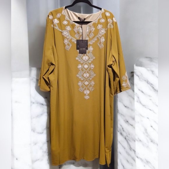 Naeem Khan 3x Timeless  Green Tunic Shirt Dress Womans NWT - Picture 1 of 10